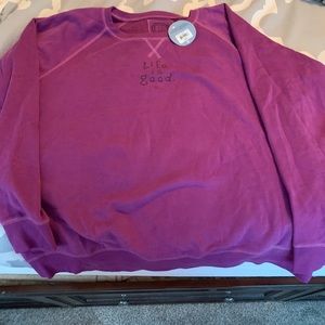Life Is Good Sweatshirt Women’s XXL -Purple NWT